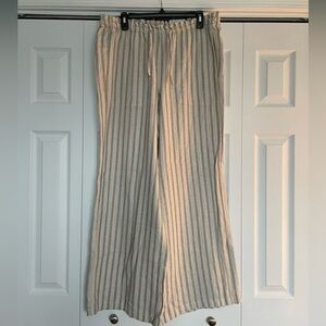 Sonoma Cream and Black Striped Wide Leg Pants